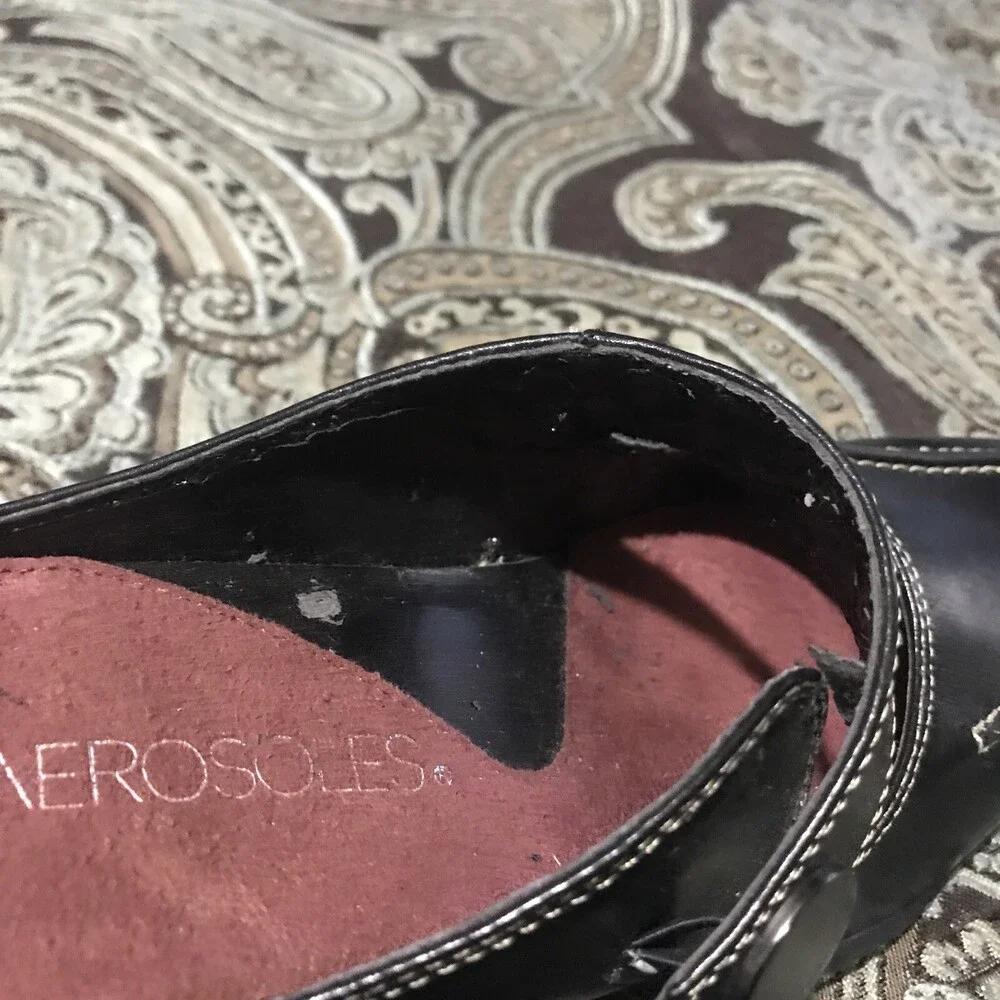 Aerosoles Sugar Snap Womens Mules Slip On Leather Black Size 5.5M Beautiful
